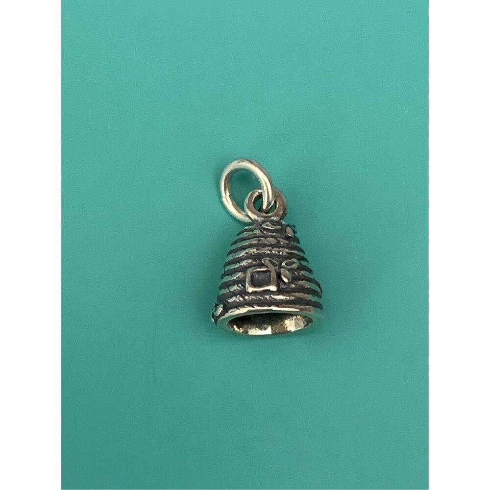 .925 Bee Hive Sterling Silver Jewelry Charm #bees